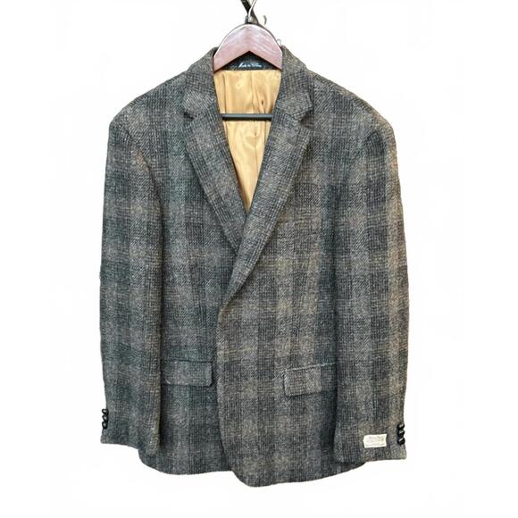 NEW LOVE + HARMONY men's clark sport coat in brown/black plaid